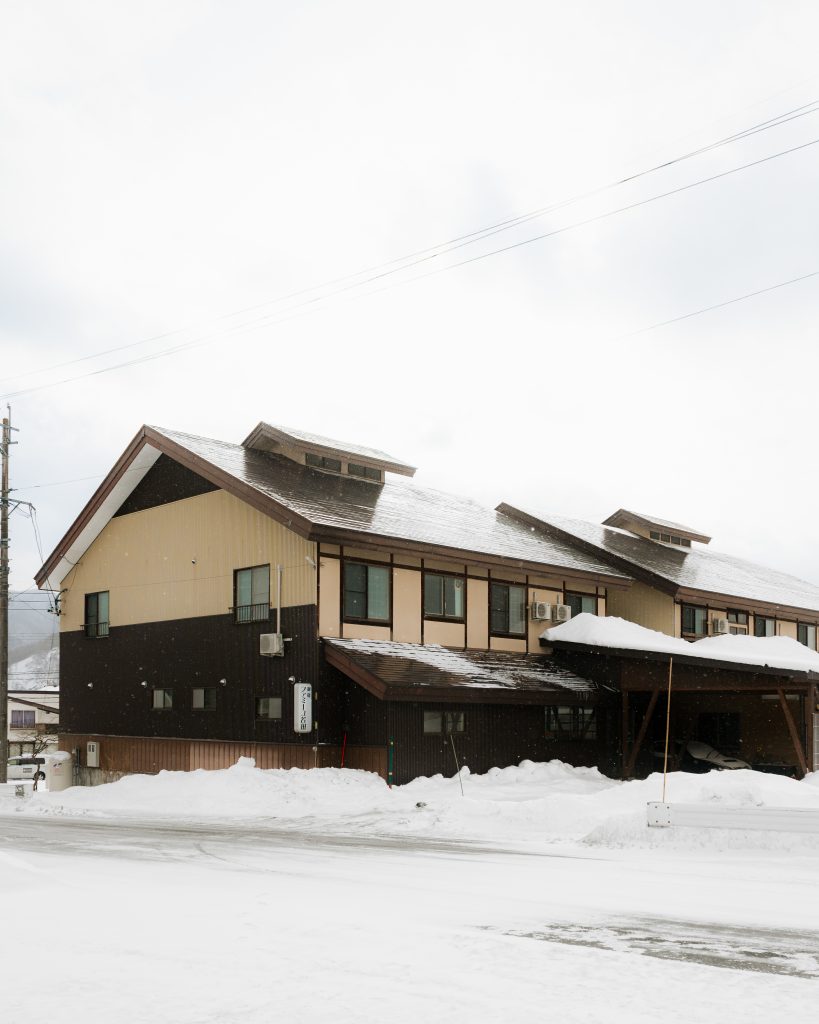 Wakata Lodge in Hakuba from the outside, Japan