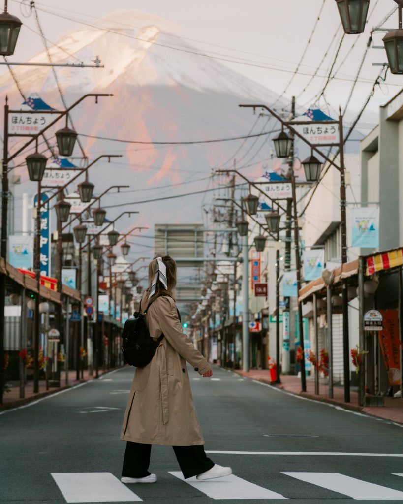 View of Mount Fuji from the street