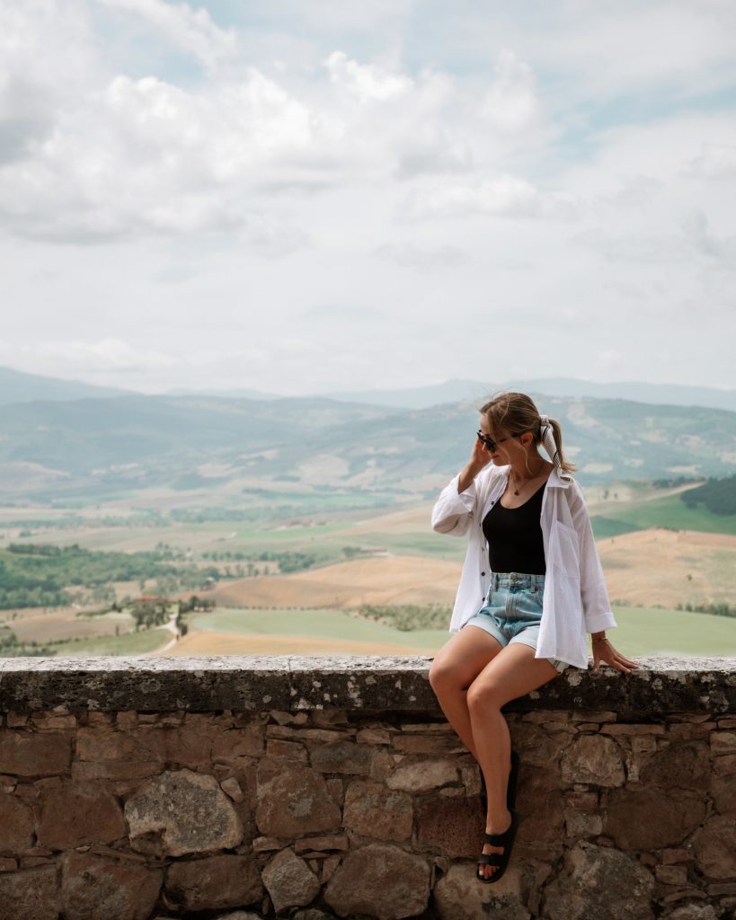 View of Val d'Orcia from Pienza city walls
