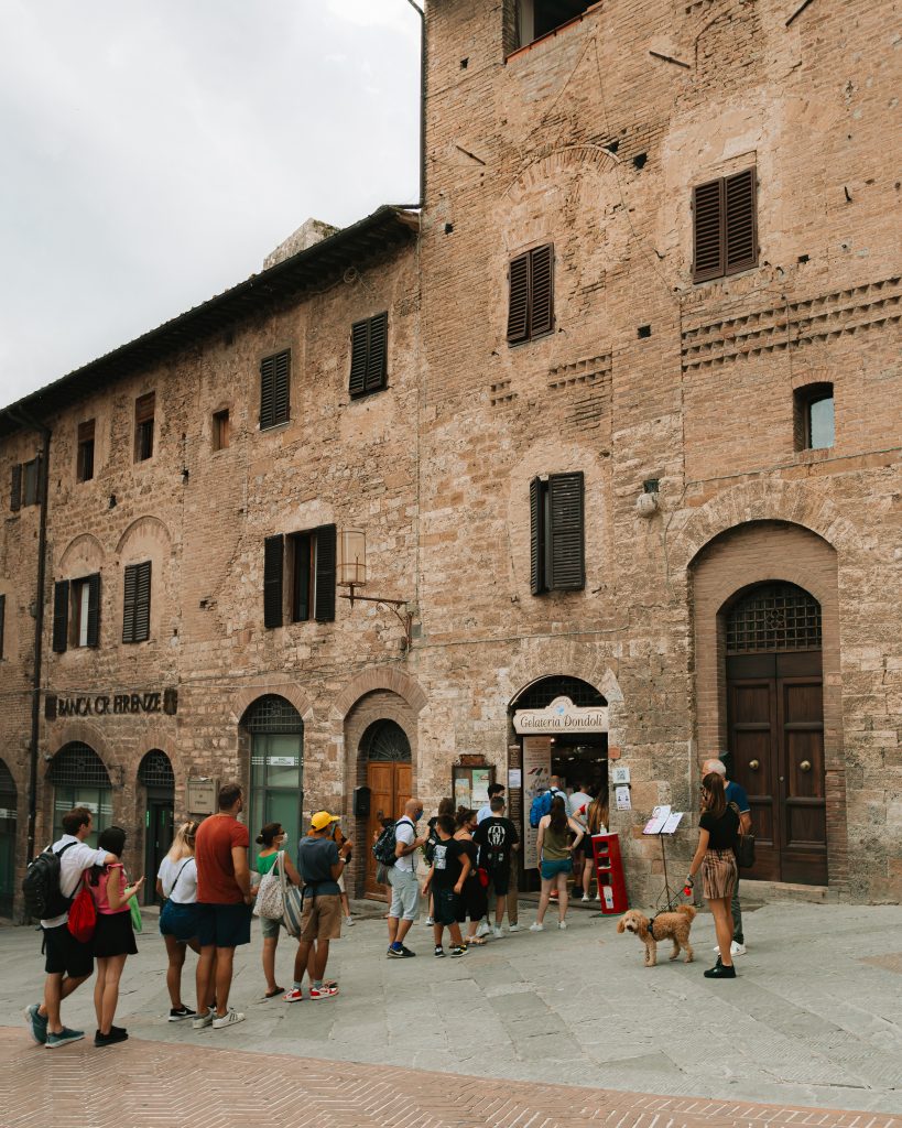 Ice cream shop in San Gimignano