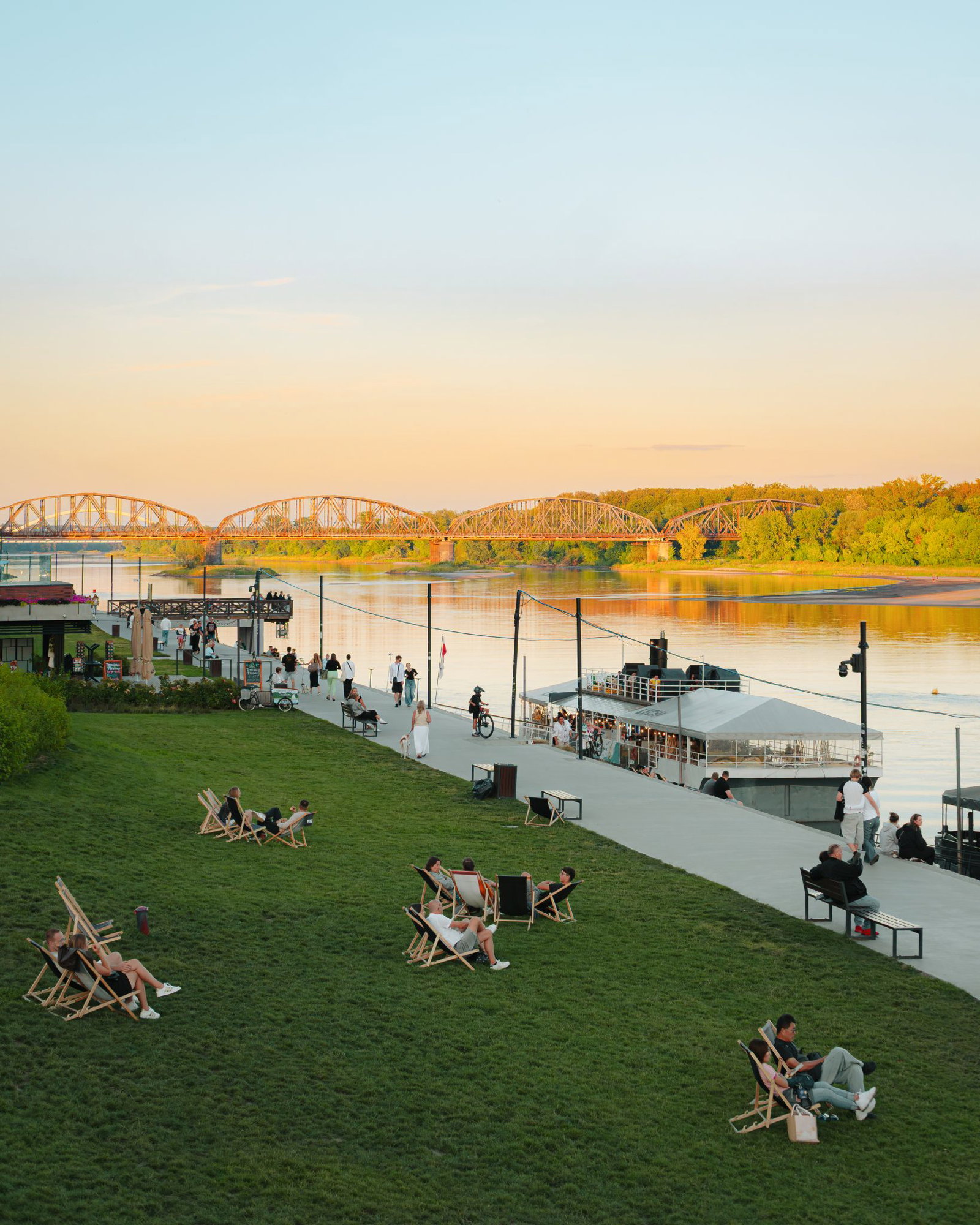 Vistula boulvards in Torun, Poland