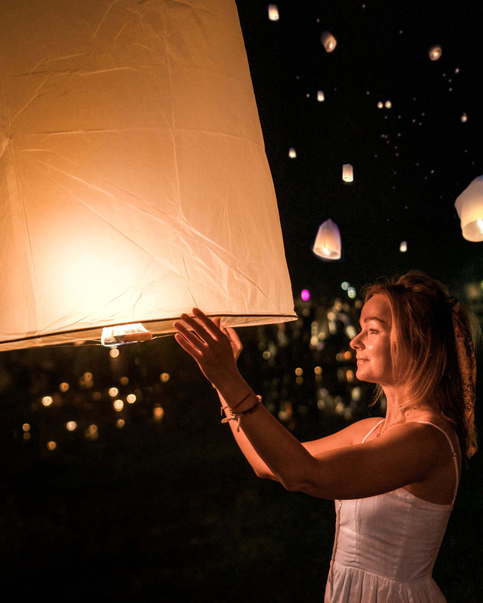 Lantern festival in Doi Saket 2023, Thailand