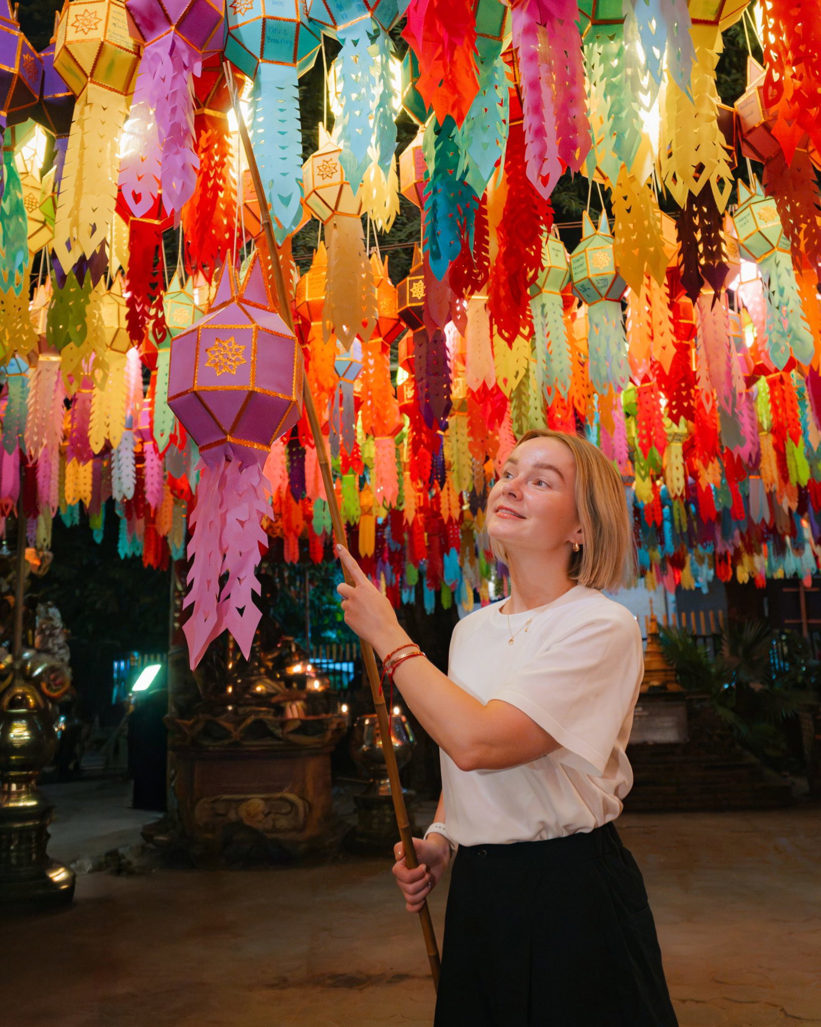 Aga hanging lanterns in Wat Lok Moli